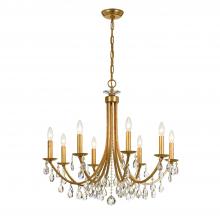 Crystorama 8828-GA-CL-MWP - Bridgehampton 8 Light Hand Cut Crystal Antique Gold Chandelier