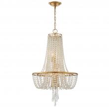 Crystorama ARC-1907-GA-CL-MWP - Arcadia 4 Light Antique Gold Chandelier