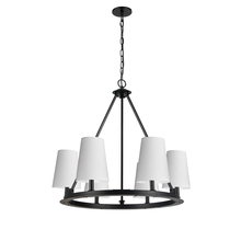 Dainolite CLB-306C-MB-790 - 6LT Incandescent Chandelier, MB w/ WH Shades