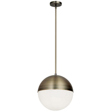  DAY-143P-AB - 3 Light Halogen Pendant, Antique Brass Finish with White Glass