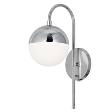 Dainolite DAY-71W-PC - 1 Light Halogen Wall Sconce, Polished Chrome with White Glass, Hardwire and Plug-In