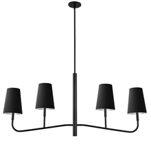 Dainolite ELN-534HC-MB-697 - 4LT Incan Horizontal Chandelier, MB w/ BK Shades