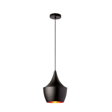  HKI-91P-BK - 1 Light Pendant, Matte Black / Gold