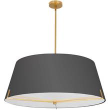 Dainolite PST-324P-AGB-BK - 4 Light Incandescent Pendant Aged Brass with Black Fabric shade