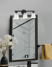 Dainolite VIE-223W-MB - 3LT Incandescent Vanity, MB with CLR Ribbed Glass