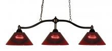 Z-Lite 147BRZ-ARBG - 3 Light Billiard