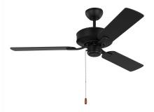 Generation Lighting 3LD48MBK - Linden 48&#39;&#39; traditional indoor midnight black ceiling fan with reversible motor