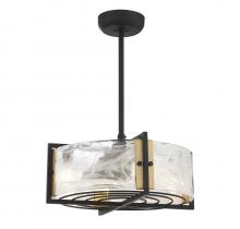 Savoy House Canada 24-FD-1698-143 - Hayward 4-Light Fan D'Lier in Matte Black with Warm Brass Accents