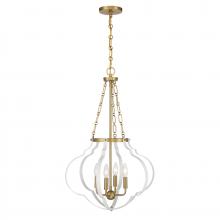 Savoy House Canada 7-4866-4-142 - Mercer 4-Light Pendant in White and Warm Brass