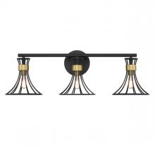 Savoy House Canada 8-6080-3-143 - Breur 3-Light Bathroom Vanity Light in Matte Black with Warm Brass Accents