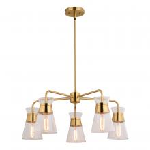 Vaxcel International H0294 - Harper 27-in. 5 Light Chandelier Natural Brass