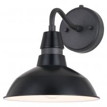  T0650 - Buena Park 9-in. Outdoor Wall Light Black and Vintage Black with Matte White Inner