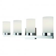 Canarm IVL429A04CH - Milo, 4 Lt Vanity, Flat Opal Glass, 100W Type A, 30&#34; W x 8&#34; H x 6&#34; D