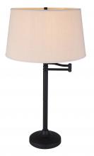 Canarm ITL2118B29ORB - Oscar 1 Light Table Lamp with Oil Rubbed Bronze Finish and Natural Tan Shade