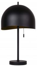 Canarm ITL1122A21BK - Henlee 21.25 in. Matte Black Table Lamp with Matte Black Metal Shade and Pull Chain Switch