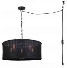 Canarm ICH2177B05BK23 - GRANNA, ICH2177B05BK23, MBK Color, 5 Lt 23inch Width Chain Chandelier, Rattan, 60W Type A