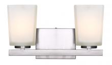 Canarm IVL472A02BN - Hartley, 2 Lt Vanity, Flat Opal Glass, 100W Type A, 14&#34; x 8&#34; x 6 1/2&#34;