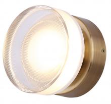 Canarm LWL296A05GD - BENNI 5.375 in. 1 Light Gold Integrated LED Wall Light with Clear Acrylic Shade