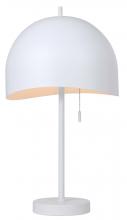 Canarm ITL1122A21WH - HENLEE, ITL1122A21WH, MWH Color, 1 Lt Table Lamp, 60W Type A, On-Off Pull Chain, 11.75&#34; W x 21.2