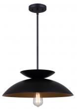 Canarm IPL786B01BK - ZIVA, IPL786B01BK, MBK Color, 1 Lt Rod Pendant, 60W Type A, 17.75&#34; W x 13 - 55&#34; H