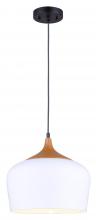 Canarm IPL614A01WH - RAPHAEL, 1 Lt Cord Pendant, White Aluminun Shade, 100W Type A, 11 3/4&#34; (W) x 13&#34; - 60&#34; (