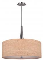  ICH2120B03BN22 - Eden 3 Light Chandelier with Cork and Brushed Nickel Finish and Cork Shade