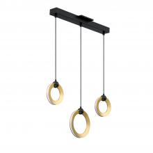 Kendal PF328-3LBR-BLK/BRS - 3 LIGHT LED PENDANT BAR