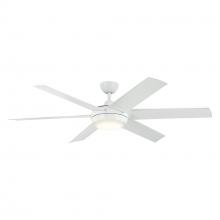  310260WH - 60 Inch Mint Ceiling Fan with Glass Diffuser in White with White Blades