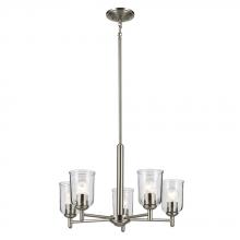 Kichler 43671NICLR - Shailene 15.25&#34; 5-Light Chandelier with Clear Glass in Brushed Nickel