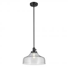 Kichler 43906BK - Avery 11.25&#34; 1-Light Bell Pendant with Clear Seeded Glass in Black