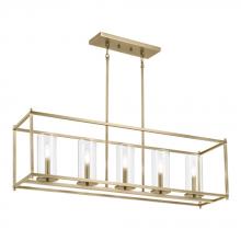 Kichler 43995NBR - Crosby 41.5&#34; 5-Light Linear Chandelier with Clear Glass in Natural Brass