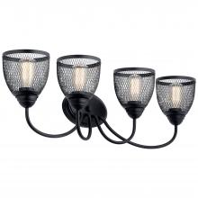 Kichler 55044BK - Voclain 32&#34; 4 Light Vanity Light with Mesh Shade in Black