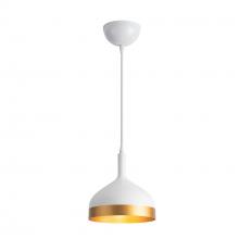 Artcraft SC13351WH - Dash Collection 1-Light Pendant, White & Gold