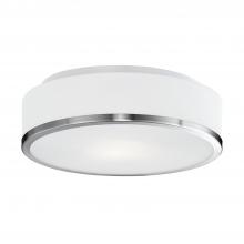  599002BN - Charlie 12-in Brushed Nickel 2 Lights Flush Mount