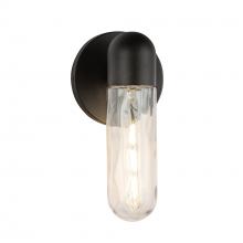 Kuzco Lighting Inc EW73210-BK/WC - Lima 10-in Black/Clear Water Glass 1 Light Exterior Wall