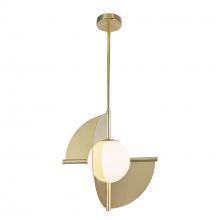  PD65116-MRB/OP-UNV - Scorpio 16-in Metallic Brass/Opal Glass LED Pendant