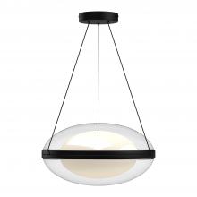 Kuzco Lighting Inc PD76316-BK/OP - Virgo 16-in Black/Opal Glass LED Pendant