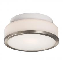  613531BN - Flush Mount - Brushed Nickel with White Glass