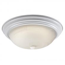  635033WH - Flush Mount - White w/ Marbled Glass