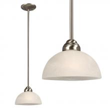 Galaxy Lighting 811855BN - Mini Pendant w/6&#34;,12&#34;,18&#34; Extension Rods - Brushed Nickel w/ Marbled Glass