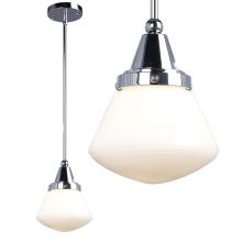 Galaxy Lighting 924584CH/WH - Mini-Pendant CH/WH-G w/6&#34;, 12&#34; & 18&#34; Ext. Rods