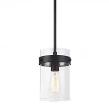 Galaxy Lighting 926264BK - 1L Mini-Pendant BK with 6&#34;,12&#34; & 18&#34; Ext. Rods and Swivel