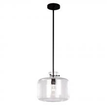 Galaxy Lighting 926394BK - 1L Mini-Pendant BK with 6&#34;,12&#34; & 18&#34; Ext. Rods and Swivel