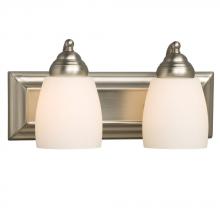 Galaxy Lighting ES724132BN - 2-Light Bath & Vanity Light - in Brushed Nickel finish with Satin White Glass