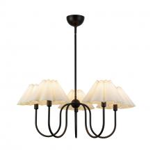  CH610530MBFW - Rosemary 31-in Matte Black/Folded White Socket Chandelier