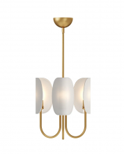 Alora Lighting CH450715AGCW - Seno 15-in Aged Gold/White Cotton Fabric 3 Lights Chandeliers