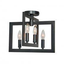 Russell Lighting 377-615/BLK - Carbon Semi Flush Mount