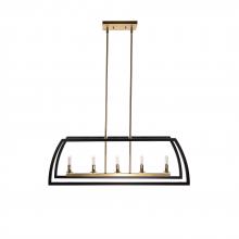 Russell Lighting LP1185/BKSG - Segments - 5 Light Linear Pendant in Black