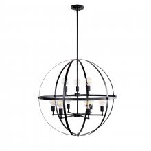 Russell Lighting PD1149/BK - Cortland - 9 Light 2 Teir Orb Pendant in Black