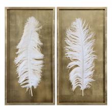 Uttermost 04057 - White Feathers Gold Shadow Box S/2